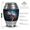 Casketique Motorcycle Cremation Urn for Human Ashes Adult Male - Large Blue Burial Urn for Ashes for Women - Nightscape Memorial Funeral Gift for Mom - 10 Inch view 2