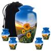 Casketique Sunflower Urns for Human Ashes Adult Man 1 Large 4 Keepsake - Urn for Ashes for Women - Burial Urn for Adult Male - Memorial Ash Container for Human - 3 & 10 Inch view 1