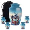 Casketique Motorcycle Cremation Urns for Adult Ashes Women - Burial Urn for Ashes for Women 1 Large 4 Keepsake - Memorial Containers for Dad and Mom - Funeral Gift - 3 & 10 Inch view 1