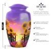 Casketique Sunflower Funeral Urns for Adult Male - Large Purple Burial Urn for Ashes for Women - Decorative Flower Memorial Funeral Ash Container for Human Ashes - 10 Inch view 2