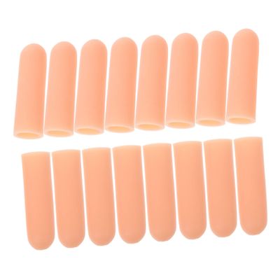 SOPOTUTU 8 Pairs Cut Resistant Finger Sleeves Reusable Silicone Finger Covers for Protection During Work for Crafts Cooking and Everyday Tasks Skin Tone