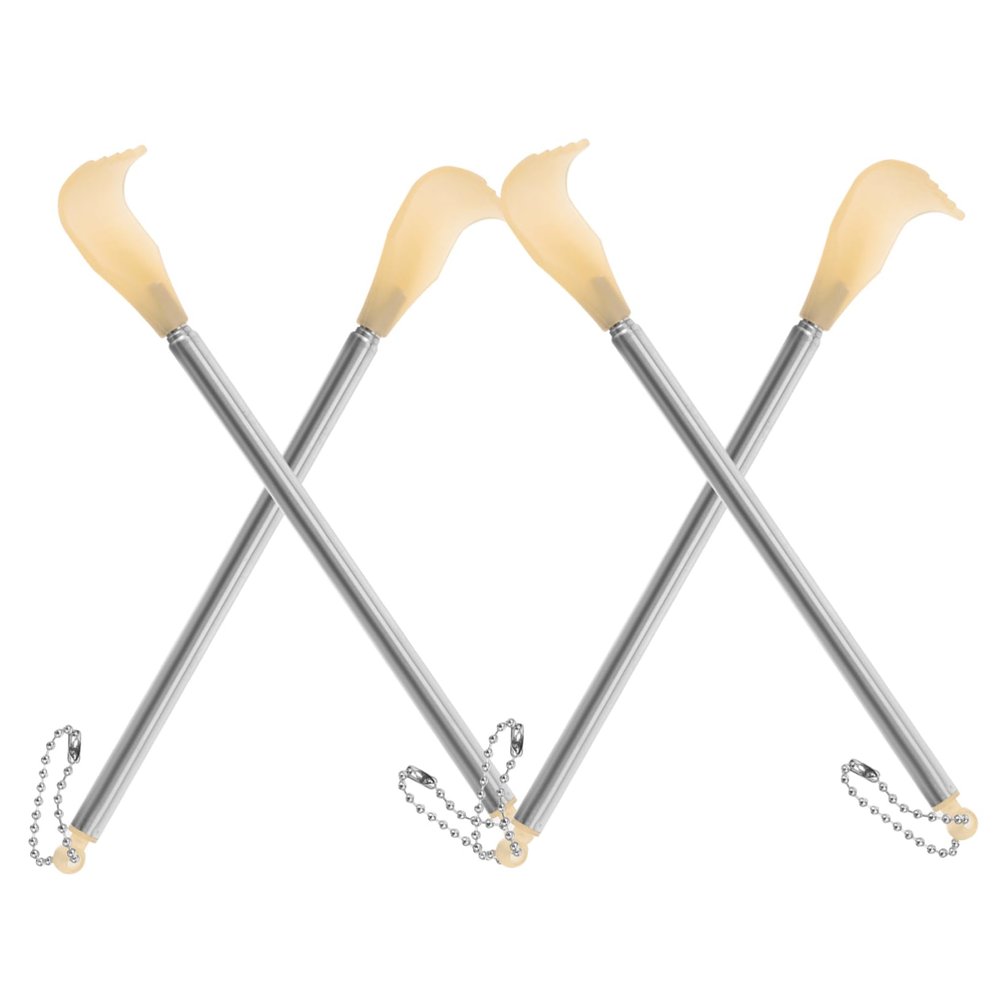 BESTYASH 4pcs Retractable Back Scratcher Set Portable Stainless Steel Claw Back Massager Handy Extendable Scratcher for Itching Relief for Home and Travel