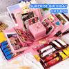 5-Layer creative explosion gift box, gift wrap box. Creating a 5-Layer of various gifts by yourself. An ideal, mysterious self-made gift for birthday, Christmas and anniversaries. (Pink, Square) view 3