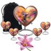 Yatskia Colorful Hummingbird Mini Memorial Keepsake Urns for Human Ashes Adult Brother and Sister, Large Funeral Urn for Adult Ashes, (Heart 8 Inch and 3 Inch) view 1