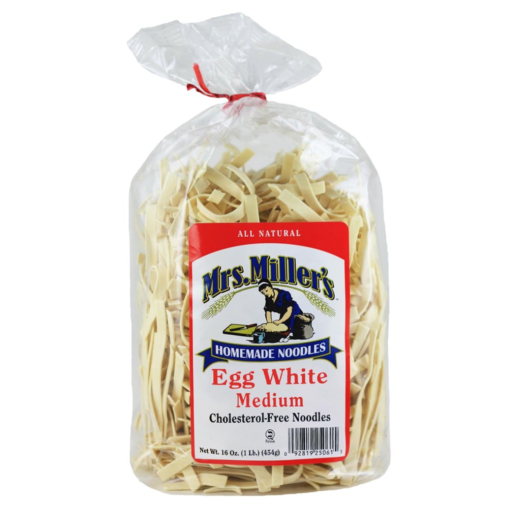 AmishTastes Mrs. Miller's Egg White Medium Noodles, No Cholesterol, 16 Oz. (Pack of 2)
