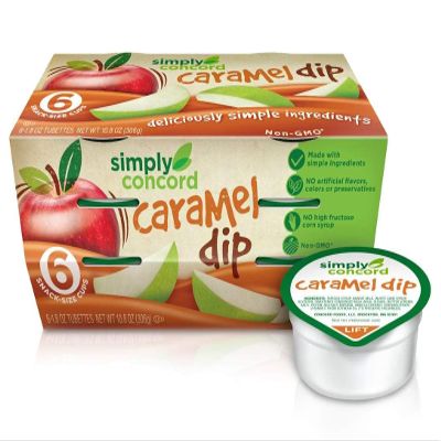 AmishTastes Simply Concord "Clean Label" Single-Serve Caramel Apple Dip (2 Sleeves/12 Tubettes)