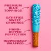 Chocolate Coated Blue Pretzel Rods Assorted Toppings Bulk 50 Pack Individually Wrapped Baby Shower Favors, Party Treats, Candy Table Snacks view 3