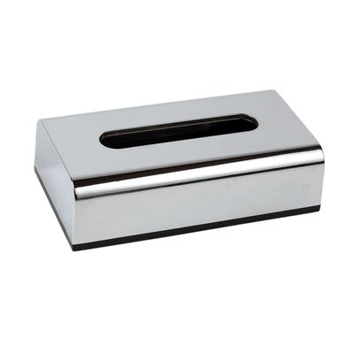 Healifty Household Tissue Organizer Box Chic Design for Home Decor Car Hotel and Office Use Chrome Finish Detachable Tissue Dispenser Modern Vanity Accessory