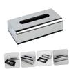 Healifty Household Tissue Organizer Box Chic Design for Home Decor Car Hotel and Office Use Chrome Finish Detachable Tissue Dispenser Modern Vanity Accessory view 3