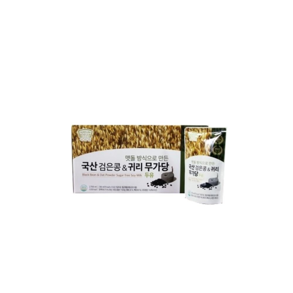 Areumdeul Black Bean Soy Milk with Grain Flavors 180ml x 15 Pack (1 set, Black Bean & Oat Milk)