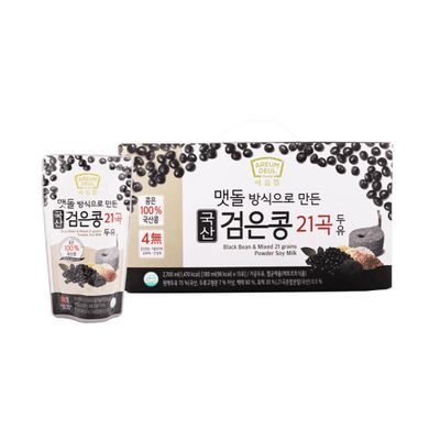Areumdeul Black Bean Soy Milk with Grain Flavors 180ml x 15 Pack (1 set, Black Bean & 21 Grain Soy Milk)