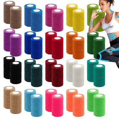 40 Pack Self Adhesive Bandage Wrap Tape 4Inch x 5 Yards 20 colors Self Adherent Wrap Self Stick Bandage Athletic Wraps Tape Stretch Bandages for Stretch Athletic Sports Wrist Ankle Dogs Pet Vet Wrap