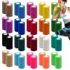 40 Pack Self Adhesive Bandage Wrap Tape 4Inch x 5 Yards 20 colors Self Adherent Wrap Self Stick Bandage Athletic Wraps Tape Stretch Bandages for Stretch Athletic Sports Wrist Ankle Dogs Pet Vet Wrap view 1