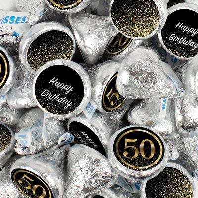 170 Pcs 50th Birthday Candy Party Favor Kisses Chocolate (1.7 lb)