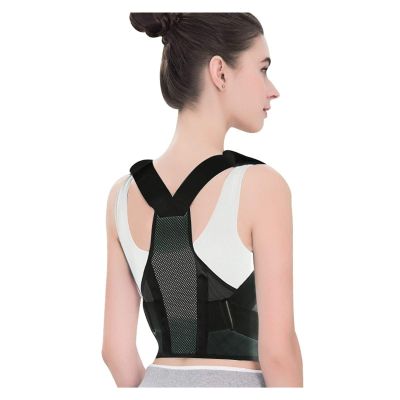 Adjustable Sitting Correction Belt Anti-Hunchback Strap Support Corrector Back Brace Men Women (Color : Black, Size Large)