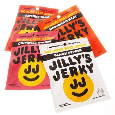 Jilly's Jerky Beef Jerky Mix Pack Black Pepper Cayenne Tang Chipotle Crush Habanero Heat Hand Crafted Small Batch Artisan High Protein Clean Ingredients Meat Snack! (12 Pack)