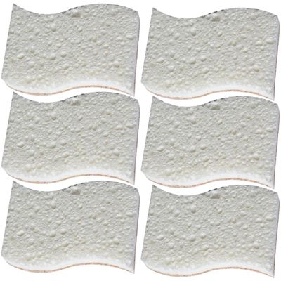 HOMOBABE 6pcs Natural Wood Pulp Cotton Kitchen Scrub Sponges for Multi-Functional Household Cleaning Effortlessly Removes and Grease from Dishes Pots and Bathroom