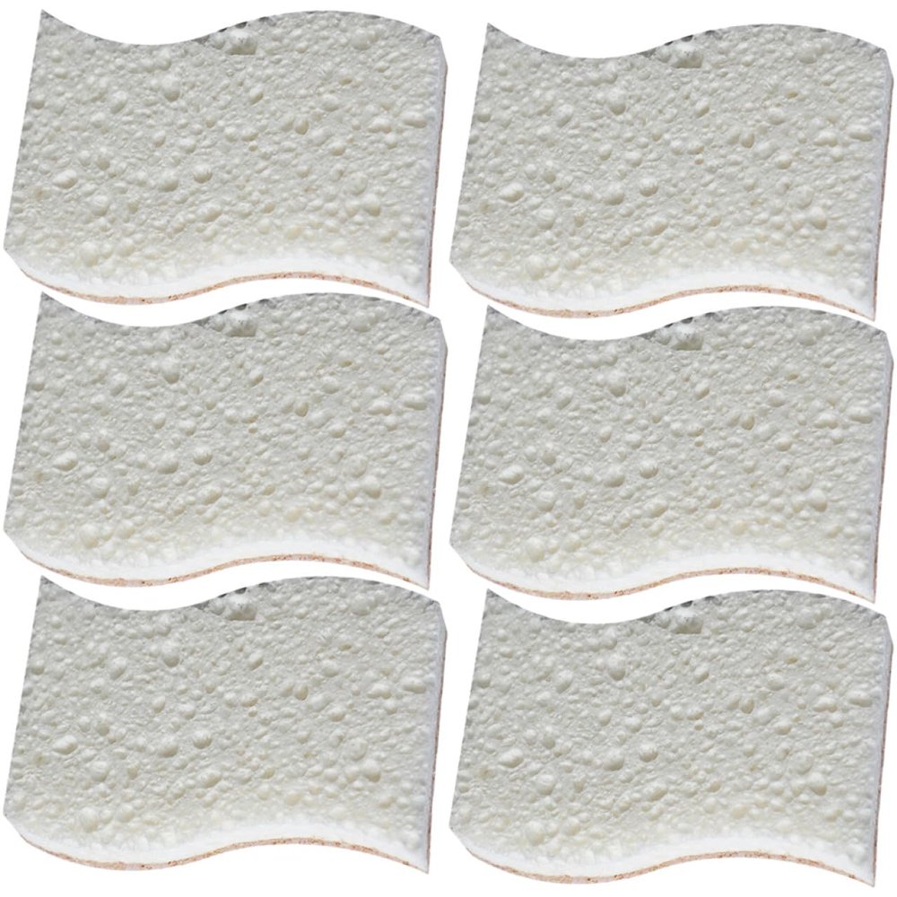 HOMOBABE 6pcs Natural Wood Pulp Cotton Kitchen Scrub Sponges for Multi-Functional Household Cleaning Effortlessly Removes and Grease from Dishes Pots and Bathroom