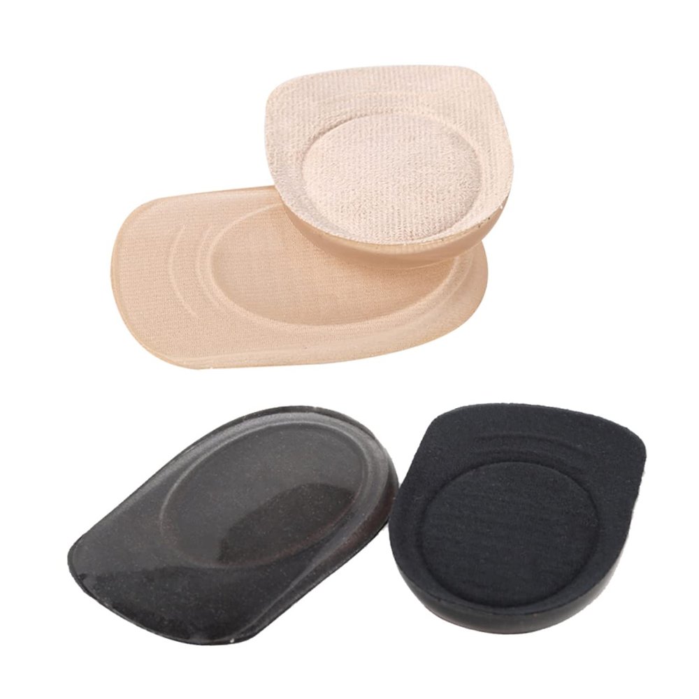 Yardenfun 2 Pairs Gel Heel Cups Self Adhesive Cushions for Bone Spur Relief Ankle Support Half Inserts for Shoes Comfortable Insoles for Long Term Standing