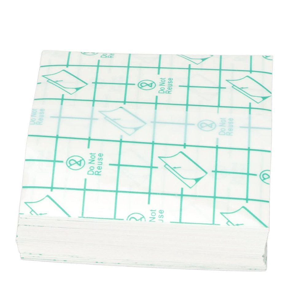 100Pcs Disposable Stretch Bandage Cover Clear Elastic Adhesive Dressing Transparent Film for Wound Protection with PU Material 8x8cm