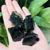 MWUCAIXIA Natural Crystal Rough Healing Stone 100g Natural Raw Black Obsidian Quartz Stones Rough Rock Crystals Metaphysical Reiki Healing Size Energy Healing Stone (Size : 1kg) view 1