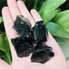 MWUCAIXIA Natural Crystal Rough Healing Stone 100g Natural Raw Black Obsidian Quartz Stones Rough Rock Crystals Metaphysical Reiki Healing Size Energy Healing Stone (Size : 1kg) view 2