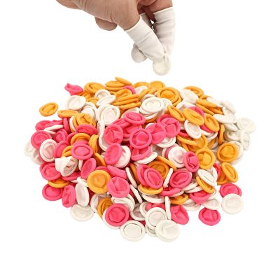 400 Pcs Finger Cots, Disposable Finger Protectors for First Aid, Injury Protection, Keeping Dressing Dry and CleanYellow, White, Pink)