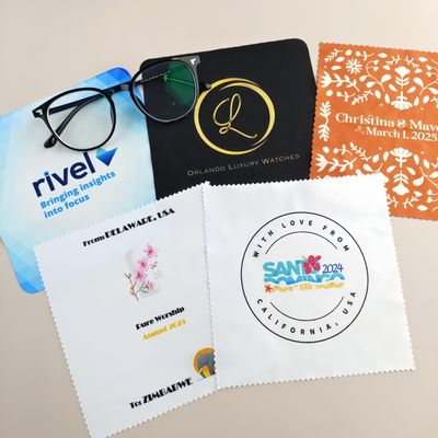 100pcs Personalized Cleaning Cloth Promotional Item for Eyeglasses Sunglasses Lens Phones Size-6" x 6"