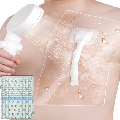 10"x12" Waterproof Shower Cover Incision Bandages for Large Wound - Made Without Latex - Adhesive Transparent Dressing Shower Protector Post Surgical Water Barrier Guard Pack of 25