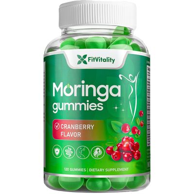Moringa Gummies w/Ginger, Turmeric, Cranberry, Amla Fruit & Probiotics