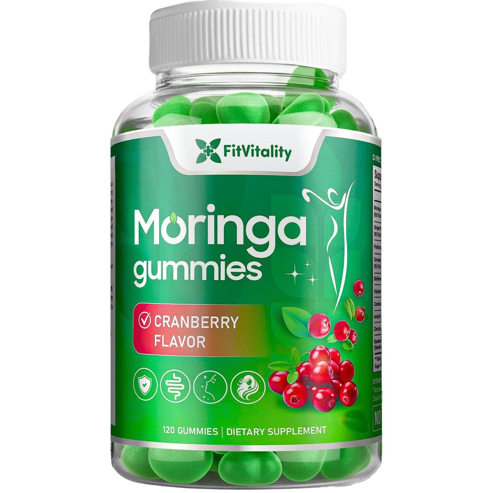 Moringa Gummies w/Ginger, Turmeric, Cranberry, Amla Fruit & Probiotics