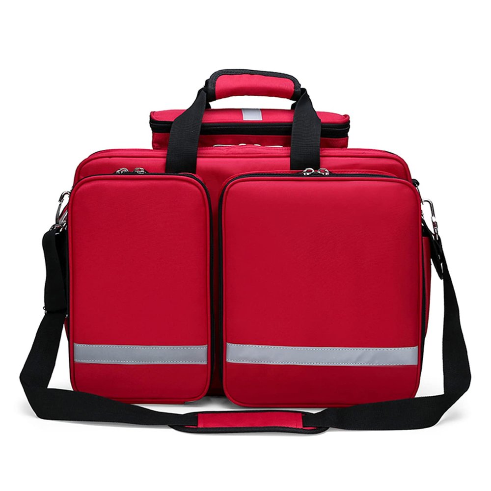 First Aid Backpack Bag Empty Emergency Responder Trauma Bag Empty Professional Large First Aid Bag First Aid Bag for Emergency Ideal for Paramedics(Red)