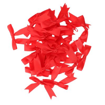 Vaguelly 30Pcs Small Red Bows for Present Wrapping and Decorations DIY Craft Bows for Birthday Parties Weddings Showers Versatile Satin Bowknots for Festive Occasions