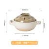 2.2L-Home Creative Personality Cartoon Fresh Hand-Painted Refractory Double-Ear Casserole-White Pot Brown Cover Leaves view 2