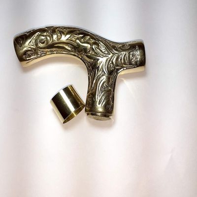 HAVI HANDAL Decorative Walking Stick, Embossed Brass Handle, Solid Brass Design