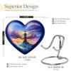 Remembrate Lighthouse Memorials Urns for Human Ashes Mom & Dad - Decorative Cremation Cloud Urns for Male & Female - Blue Large Heart Urn with Stand (8 Inch) view 2