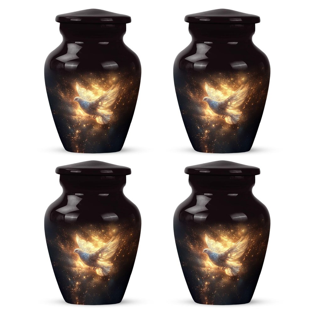 Yatskia Dove Urn for Ashes for Women Small, Funeral Urns for Adult Ashes Men & Women (Classic Pack of 4, 3 Inch)