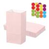 PATIKIL Party Favor Bag, 24 Pcs 3.5x2.4x7.1 Inch Mini Paper Candy Bags Gift Treat Celebration Halloween Goody Birthday Wedding Party with Stickers, Soft Pink view 1