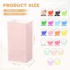 PATIKIL Party Favor Bag, 24 Pcs 3.5x2.4x7.1 Inch Mini Paper Candy Bags Gift Treat Celebration Halloween Goody Birthday Wedding Party with Stickers, Soft Pink view 2
