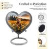 JAGLASH Teddy Bear Adult Cremation Urns for Ashes Combo - Yellow Flowers Heart Funeral Urn for Ashes Adult Male - 5 Pcs Cremains Containers - Remembrance Gift for Loss for Dad (1 Large, 4 Keepsake) view 3