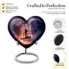 JAGLASH Teddy Bear Heart Cremation Urns for Ashes Adult Male Combo - Purple Funeral Urn for Adult Human Ashes Men - 5 Pcs Cremated Remains Holder - Remembrance Gift for Loss (1 Large, 4 Keepsake) view 3