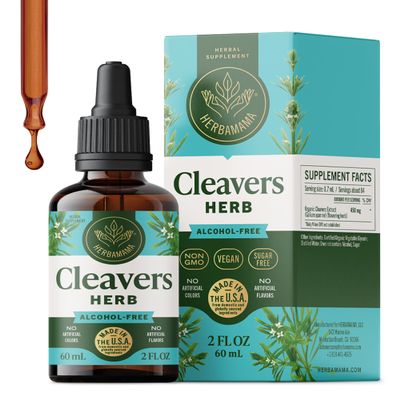 HERBAMAMA Cleavers Lymphatic Drainage Drops - Detox & Cleanse Support
