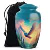 Casketique Owl Memorial Urn for Ashes for Women - Large Blue Funeral Urns for Adult Male - Burial Urns for Human Ashes - Cremation Urn for Mom & Dad - 10 Inch view 1