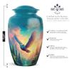 Casketique Owl Memorial Urn for Ashes for Women - Large Blue Funeral Urns for Adult Male - Burial Urns for Human Ashes - Cremation Urn for Mom & Dad - 10 Inch view 2