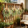 6 Pcs Mini Baby Breath Hanging Wreaths Gypsophila Candle Rings Pillar Holder Wreath Artificial Flower Spring Summer Floral Wreath for Wedding Farmhouse Porch Cabinets Table Decoration view 2