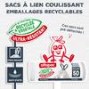 alfapac - 10 x 50 litre bin liners, with sliding closure, sorting of recyclable packaging, transparent, made in France, bi-material recycled & vegetable view 2