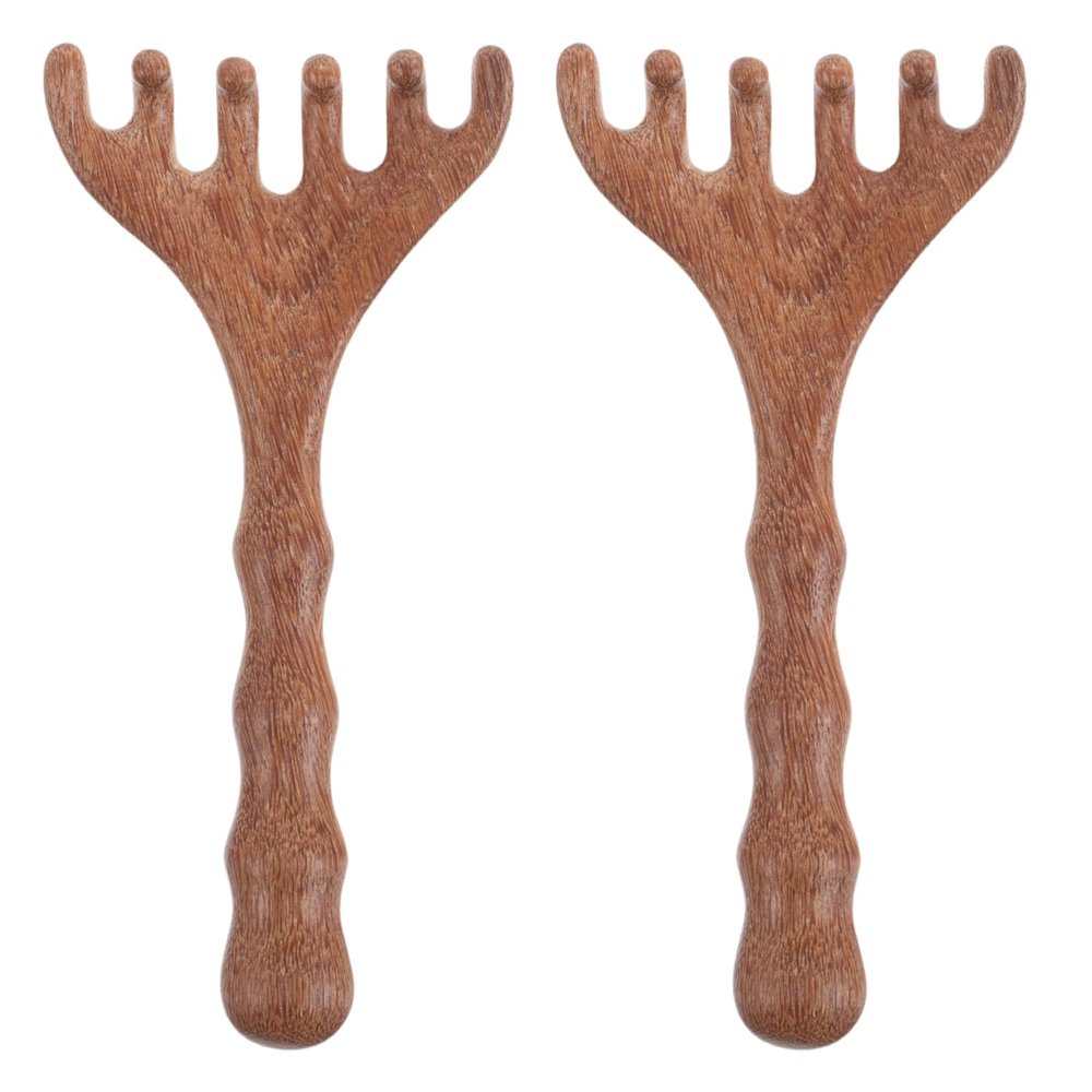 Healeved 2pcs Wooden Scalp Massage Combs Wide Tooth Hair Comb Sandalwood Guasha Scalp Massager Essential Oil Massager