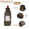 uxcell 2 Pcs Wine Bottle Gift Bags with Drawstrings, Clear Burlap Wine Bags Reusable Liquor Bottle Covers for Wedding Birthday Party, Coffee view 3