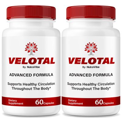 (2 Pack) Velotal Pills Premium Formula Support with Naturally Inspired Ingredients to Help Sustain Energy, Performance & Confidence Easy-to-Take, Just 2 a Day for Your Daily Edge (120 Capsules)