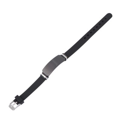 AKOOSY Silicone Wrist Band Stainless Steel Curved Design for Stylish Daily Wear for Parties and Travel and Black Accessory for Men and Women